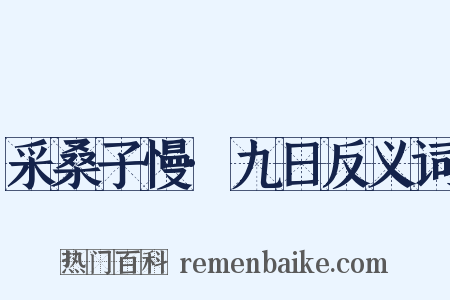 采桑子慢·九日反义词是什么意思的图片